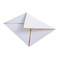 金ホイルの端ラインが付いている注文の白い設計ロゴの結婚式の招待の封筒